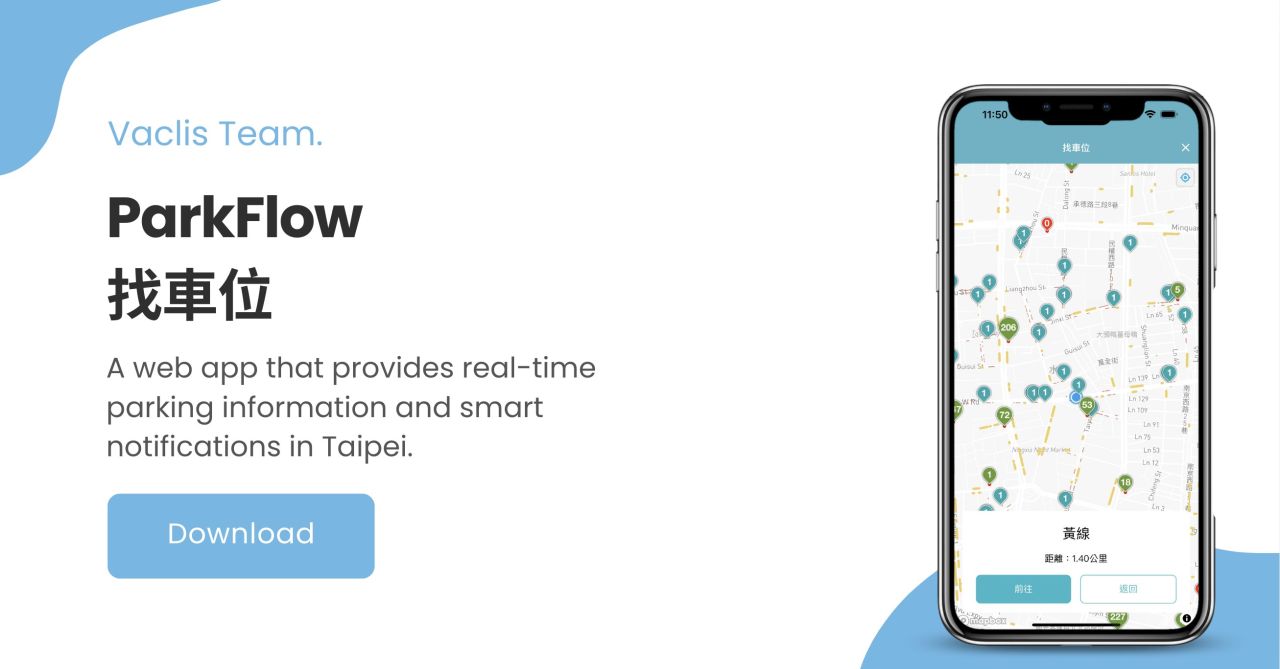 ParkFlow parking app for Taipei